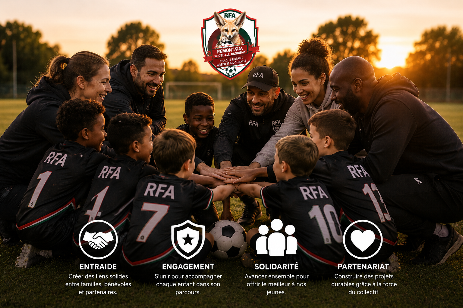 Entraide entre familles, bénévoles et jeunes de Remontada Football Academy